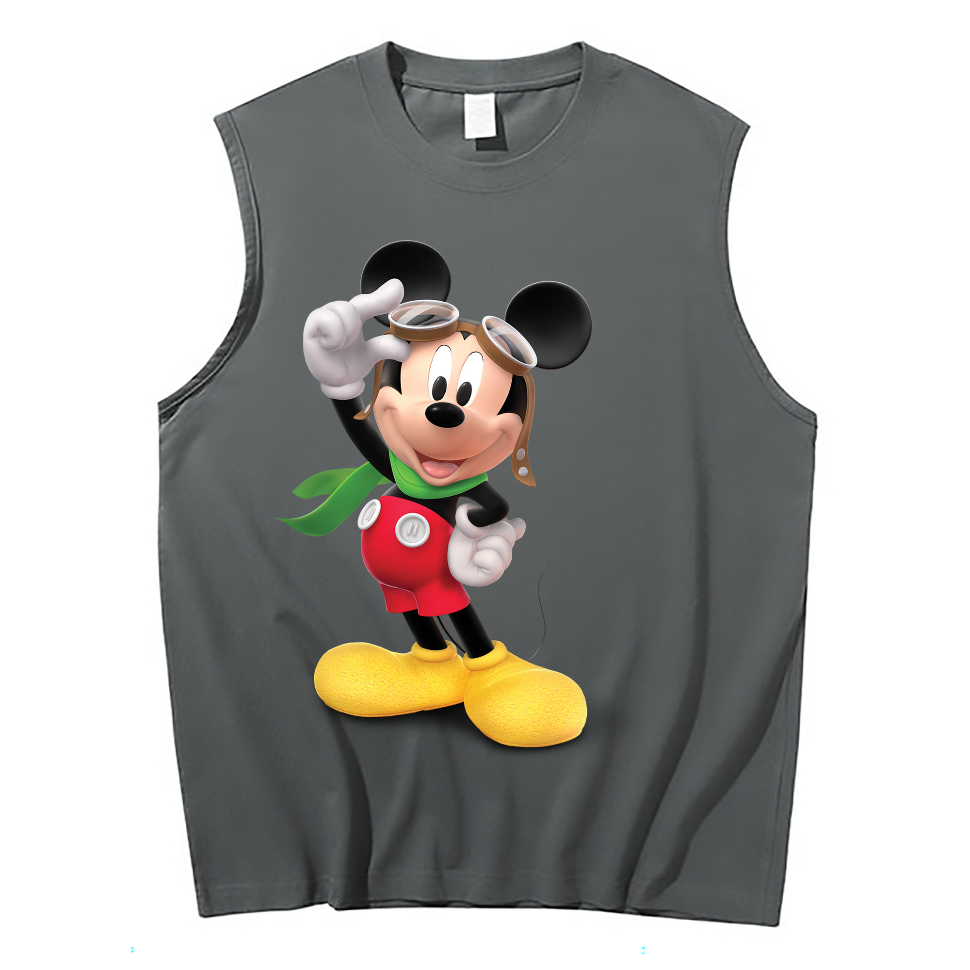 ミッキーマウス Mickey Mouse コットン100％タンクトップ（フロントプリント）